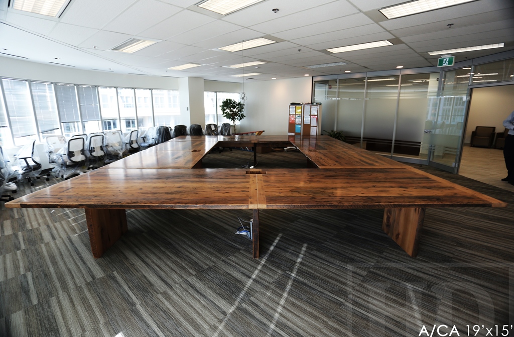 boardroom table Toronto, reclaimed wood furniture Toronto, office furniture, mennonite furniture, epoxy finish, Gerald Reinink, HD Threshing