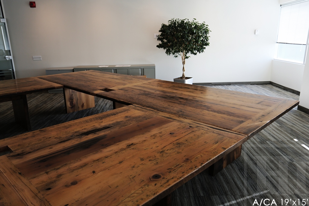 boardroom table Toronto, reclaimed wood furniture Toronto, office furniture, mennonite furniture, epoxy finish, Gerald Reinink, HD Threshing