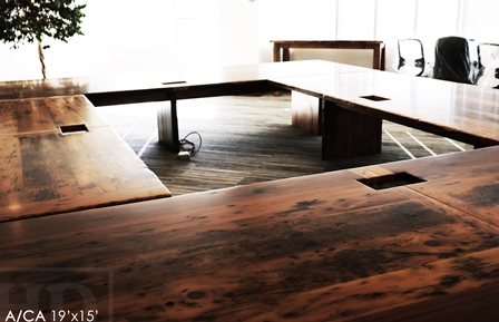 boardroom table Toronto, reclaimed wood furniture Toronto, office furniture, mennonite furniture, epoxy finish, Gerald Reinink, HD Threshing