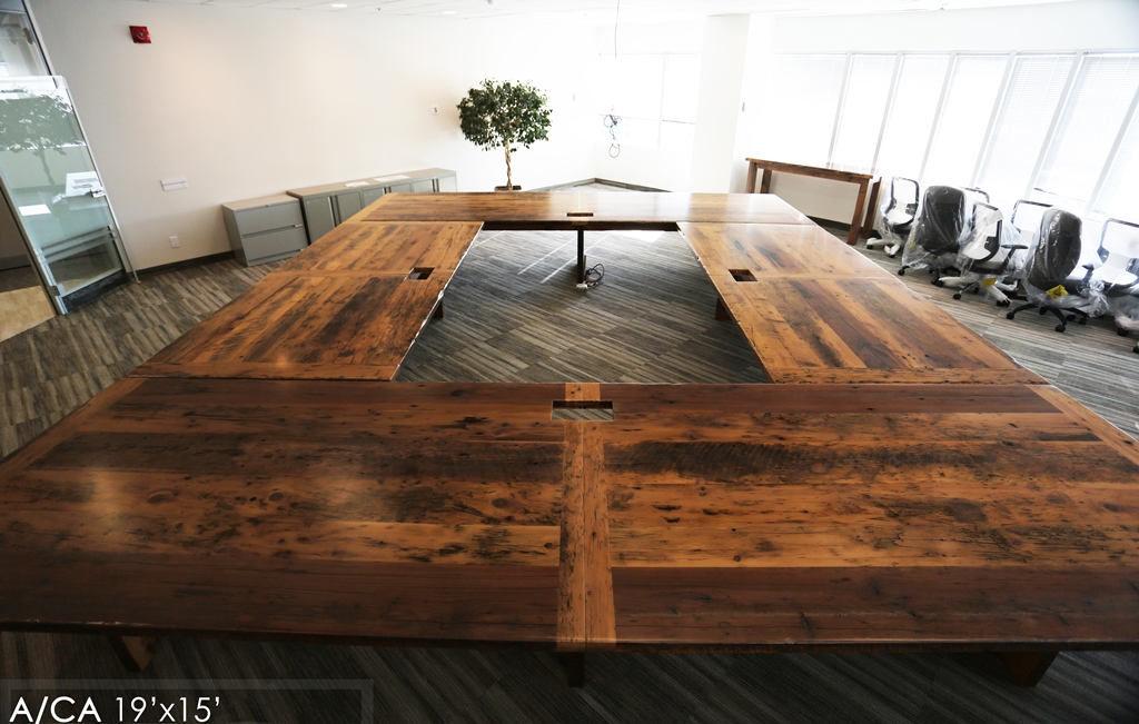 boardroom table Toronto, reclaimed wood furniture Toronto, office furniture, mennonite furniture, epoxy finish, Gerald Reinink, HD Threshing