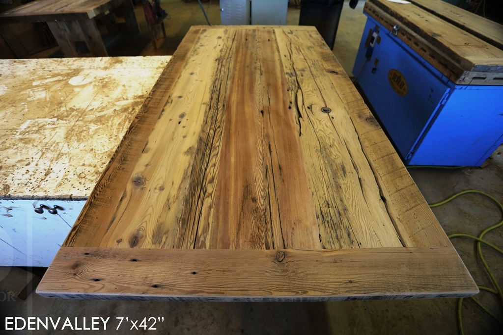 reclaimed wood tables Ontario, mennonite furniture, solid wood furniture, cottage furniture, reclaimed wood table, Waterloo, Industrial style table, hd threshing, recycled wood furniture, epoxy