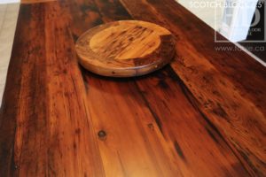 reclaimed wood trestle table, solid wood table, reclaimed wood table Milton Ontario, threshing floor table, epoxy, reclaimed wood bench, lazy susan, mennonite furniture, farmhouse table, recycled wood furniture