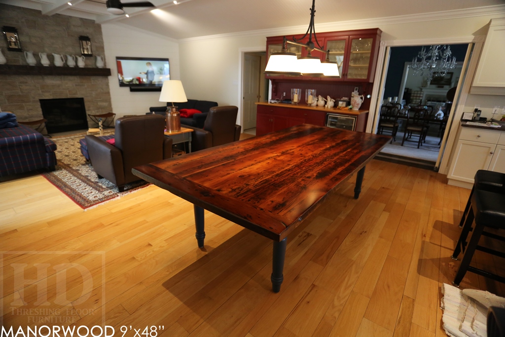 reclaimed wood table top, hemlock threshing floor, hd threshing, mennonite furniture, solid wood furniture, epoxy, cottage furniture Ontario, rustic table, harvest tables Toronto