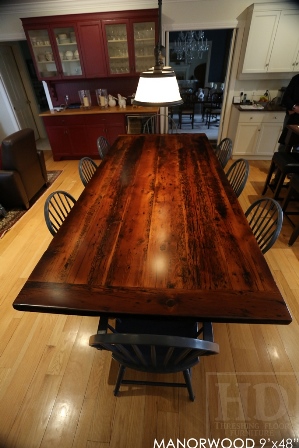 reclaimed wood table top, hemlock threshing floor, hd threshing, mennonite furniture, solid wood furniture, epoxy, cottage furniture Ontario, rustic table, harvest tables Toronto