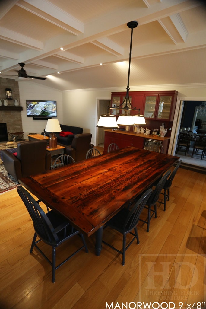 reclaimed wood table top, hemlock threshing floor, hd threshing, mennonite furniture, solid wood furniture, epoxy, cottage furniture Ontario, rustic table, harvest tables Toronto