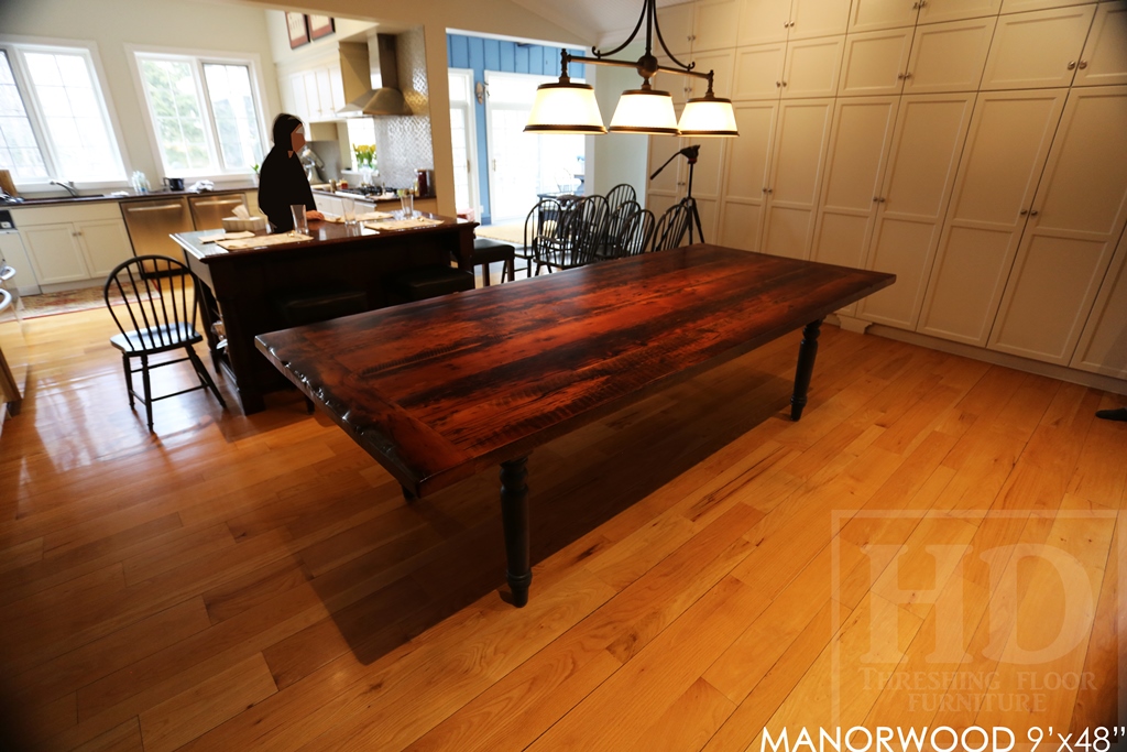 reclaimed wood table top, hemlock threshing floor, hd threshing, mennonite furniture, solid wood furniture, epoxy, cottage furniture Ontario, rustic table, harvest tables Toronto