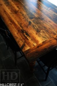 reclaimed wood table Simcoe, harvest table Simcoe, epoxy, recycled wood furniture, threshing floor table, mennonite furniture, cottage table, solid wood table