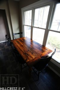 reclaimed wood table Simcoe, harvest table Simcoe, epoxy, recycled wood furniture, threshing floor table, mennonite furniture, cottage table, solid wood table