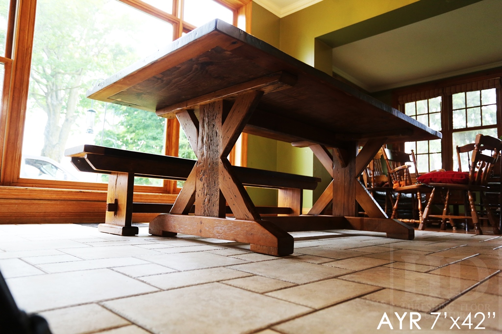 reclaimed wood table Ayr, Ontario, reclaimed wood tables Ontario, epoxy, threshing floor table, rustic table, old wood table, epoxy, Gerald Reinink