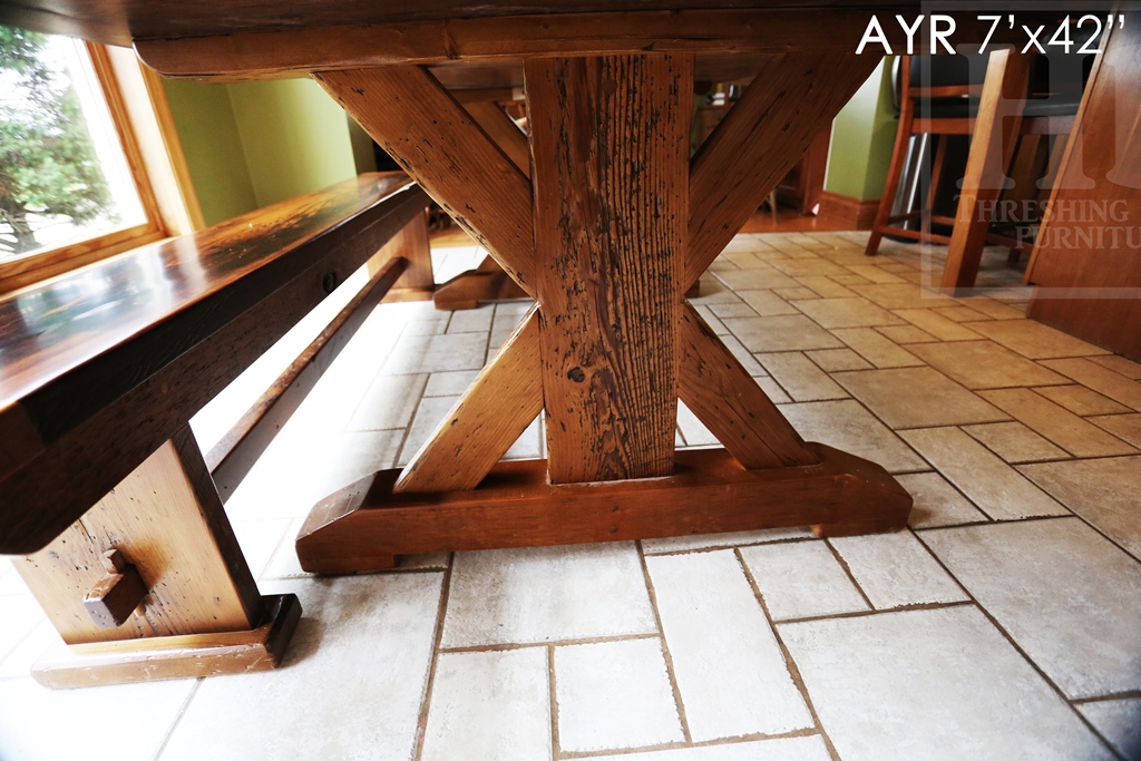 reclaimed wood table Ayr, Ontario, reclaimed wood tables Ontario, epoxy, threshing floor table, rustic table, old wood table, epoxy, Gerald Reinink