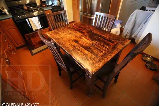 reclaimed wood harvest table, reclaimed wood table Brantford, epoxy, rustic furniture Ontario, solid wood furniture, Mennonite Furniture, hemlock, threshing floor table, HD Threshing, cottage furniture Ontario