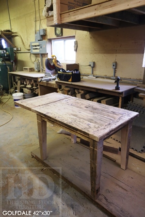 reclaimed wood harvest table, reclaimed wood table Brantford, epoxy, rustic furniture Ontario, solid wood furniture, Mennonite Furniture, hemlock, threshing floor table, HD Threshing, cottage furniture Ontario