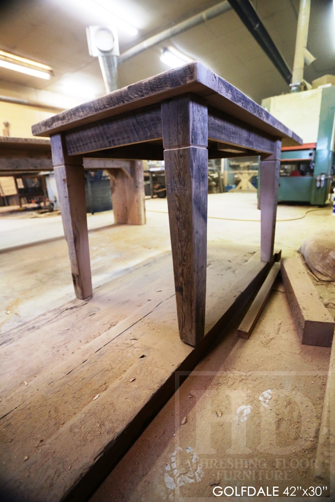 reclaimed wood harvest table, reclaimed wood table Brantford, epoxy, rustic furniture Ontario, solid wood furniture, Mennonite Furniture, hemlock, threshing floor table, HD Threshing, cottage furniture Ontario