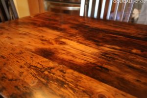 reclaimed wood harvest table, reclaimed wood table Brantford, epoxy, rustic furniture Ontario, solid wood furniture, Mennonite Furniture, hemlock, threshing floor table, HD Threshing, cottage furniture Ontario