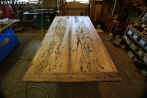 boardroom table, reclaimed wood furniture, Kitchener, Ontario Mennonite Furniture, Gerald Reinink, epoxy finish, custom tables Ontario