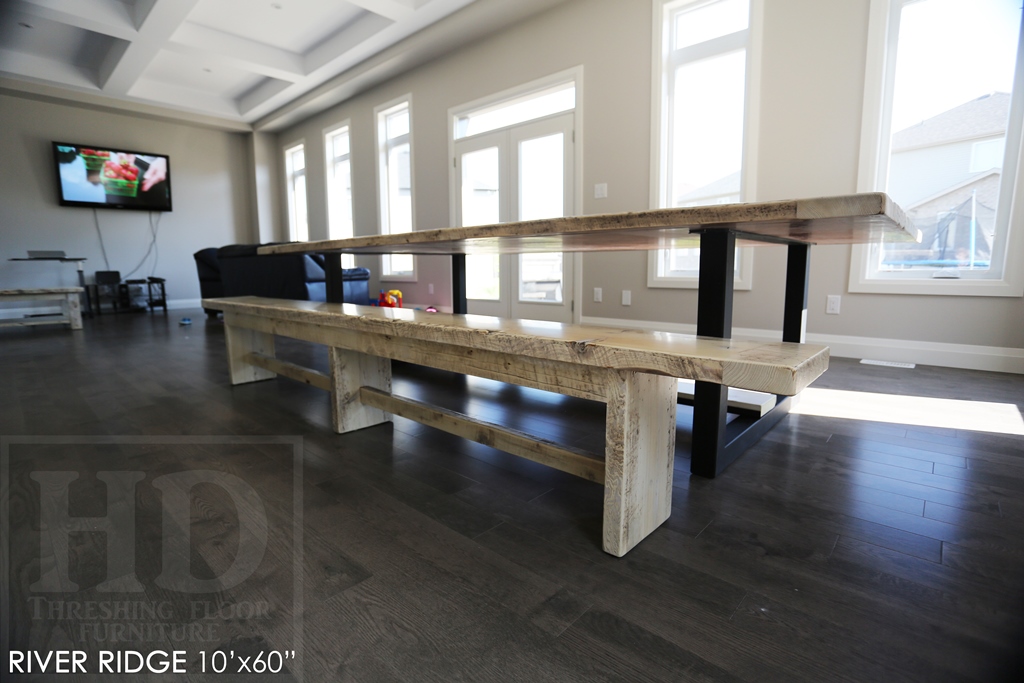 boardroom table, reclaimed wood furniture, Kitchener, Ontario Mennonite Furniture, Gerald Reinink, epoxy finish, custom tables Ontario