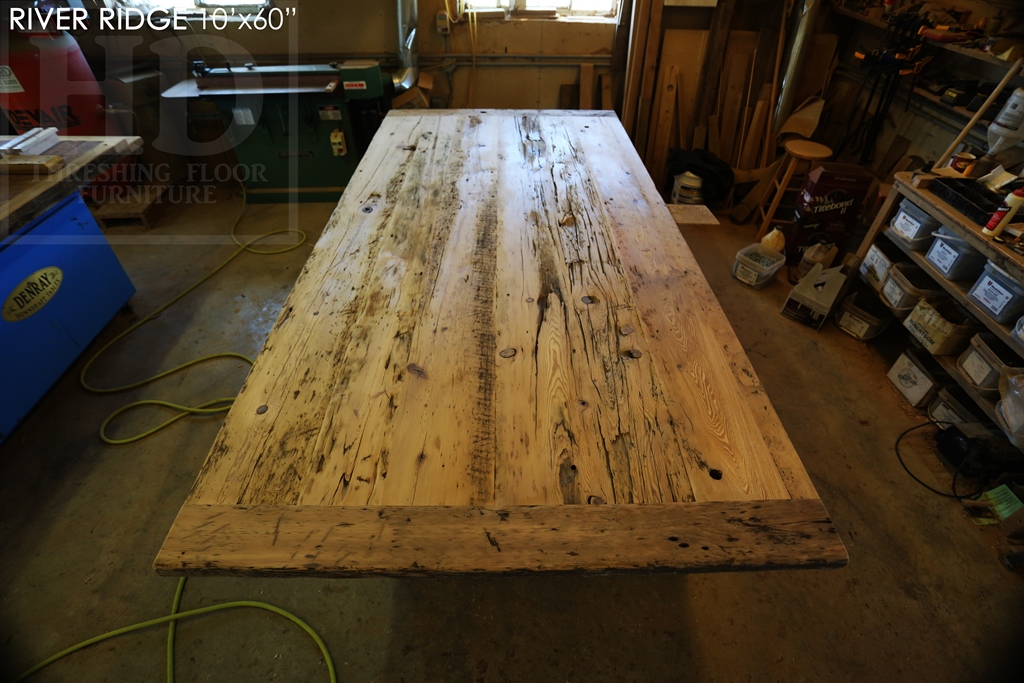 boardroom table, reclaimed wood furniture, Kitchener, Ontario Mennonite Furniture, Gerald Reinink, epoxy finish, custom tables Ontario