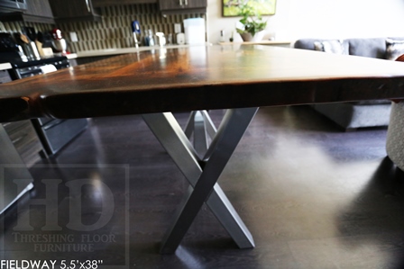 reclaimed wood tables Ontario, metal x base table, harvest tables Toronto, modern farmhouse, Gerald Reinink