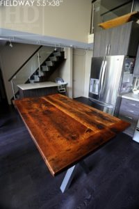 reclaimed wood tables Ontario, metal x base table, harvest tables Toronto, modern farmhouse, Gerald Reinink