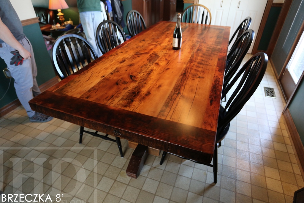 winery table, wine table, reclaimed wood tables Ontario, tables Niagara-on-the-Lake, epoxy, Gerald Reinink, waterproof table