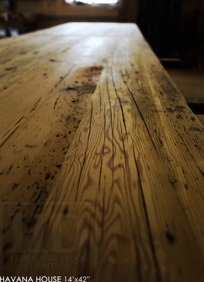 boardroom table Toronto, reclaimed wood tables Ontario, mennonite furniture, custom reclaimed wood table, epoxy, resin, conference table, cigar table, havana house, hemlock, barnwood table, solid wood furniture, commercial table