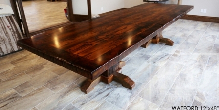 custom pedestal table Ontario, epoxy finish, resin, boardroom table Ontario, reclaimed wood tables Ontario, custom office furniture Ontario, solid wood table, mennonite furniture, Watford Ontario