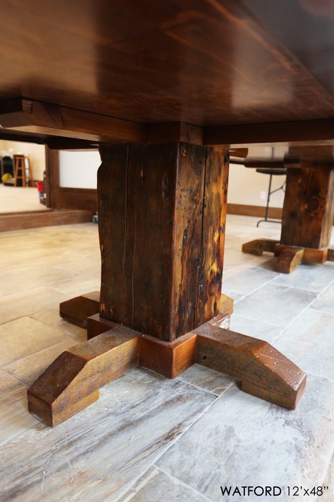 custom pedestal table Ontario, epoxy finish, resin, boardroom table Ontario, reclaimed wood tables Ontario, custom office furniture Ontario, solid wood table, mennonite furniture, Watford Ontario