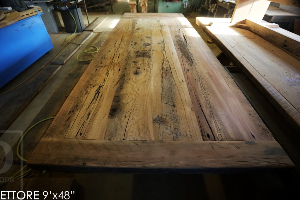 reclaimed wood tables Mississauga, Sawbuck Table, Threshing floor table, epoxy, Mississauga, solid wood table, mennonite furniture, recycled wood table, rustic wood table, Ontario made, Ontario wood, Ontario tables, hemlock, threshing, distressed, cottage style, farmhouse style, distressed wood, pioneer, Ontario history, pioneer village, Ontario pioneers