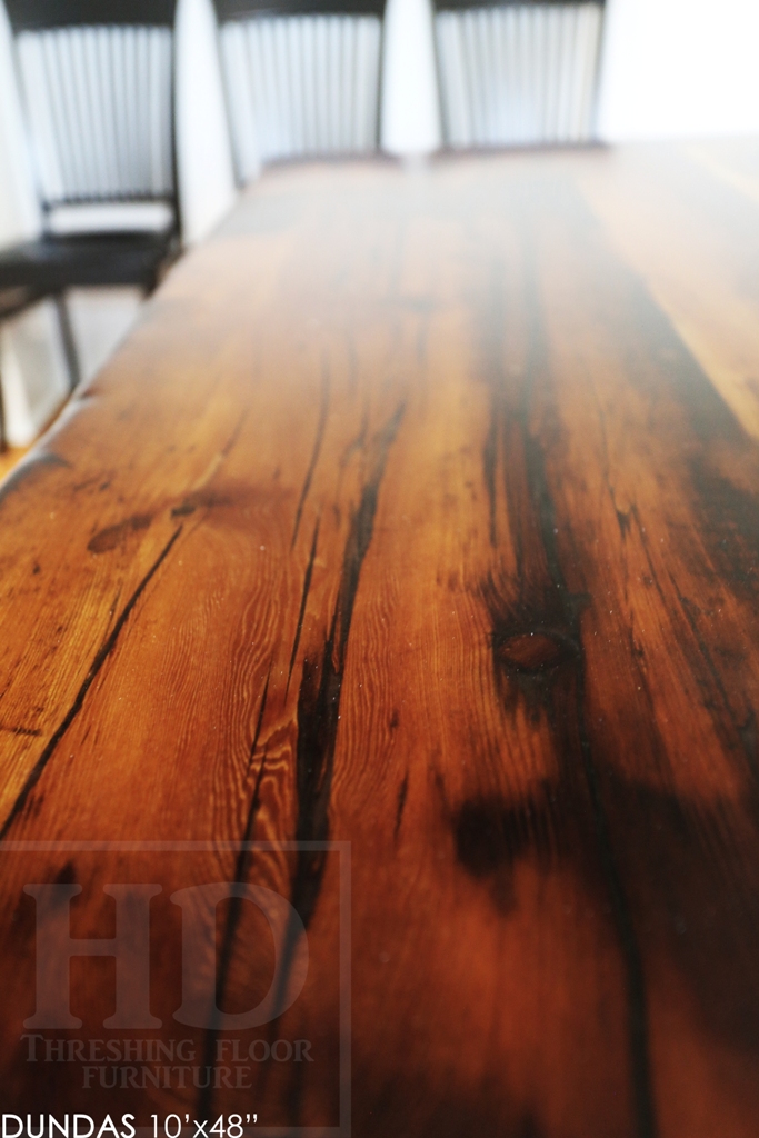 10′ Reclaimed Wood Sawbuck Table for Waterdown, Ontario Country Home Blog