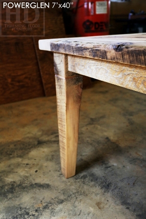 reclaimed wood table St. Catherines, harvest tables Toronto, Mennonite furniture, reclaimed wood table Ontario, epoxy, hemlock, harvest table, farmhouse table, rustic table, HD Threshing, Gerald Reinink