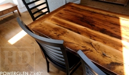 reclaimed wood table St. Catherines, harvest tables Toronto, Mennonite furniture, reclaimed wood table Ontario, epoxy, hemlock, harvest table, farmhouse table, rustic table, HD Threshing, Gerald Reinink