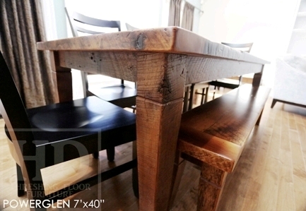 reclaimed wood table St. Catherines, harvest tables Toronto, Mennonite furniture, reclaimed wood table Ontario, epoxy, hemlock, harvest table, farmhouse table, rustic table, HD Threshing, Gerald Reinink