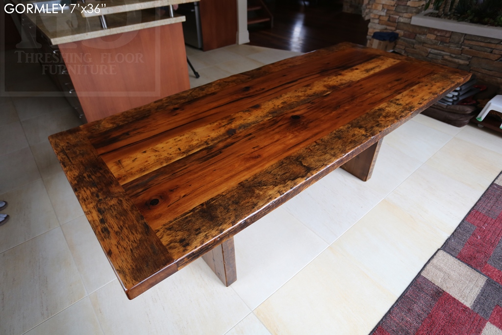 7′ Reclaimed Wood Farmhouse Table for Toronto Home | Blog
