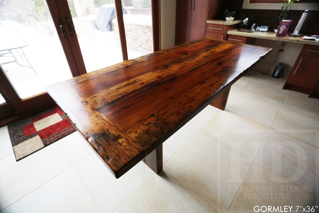 reclaimed wood table Toronto, Mennonite Furniture Ontario, harvest tables Toronto, farmhouse table, epoxy finish, rustic wood table, rustic furniture, hemlock, solid wood furniture, Ontario pioneer history