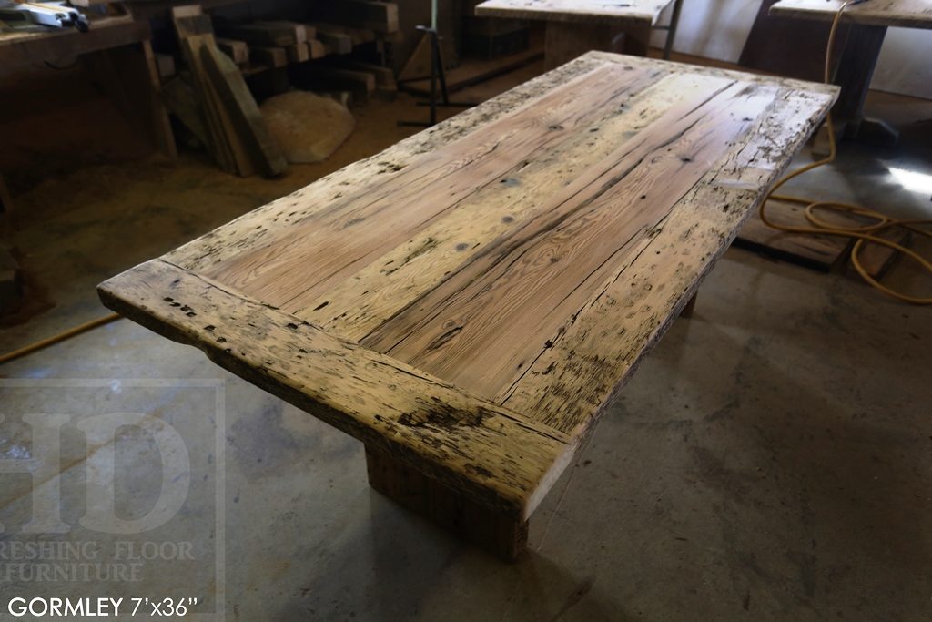 reclaimed wood table Toronto, Mennonite Furniture Ontario, harvest tables Toronto, farmhouse table, epoxy finish, rustic wood table, rustic furniture, hemlock, solid wood furniture, Ontario pioneer history