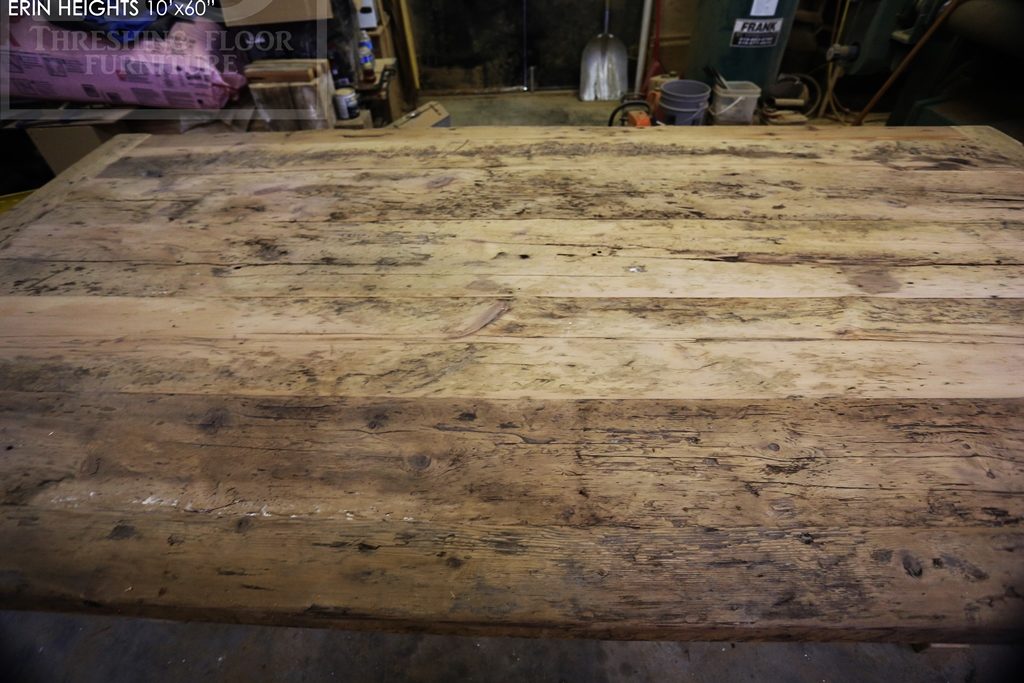 reclaimed wood table, hemlock threshing floor construction, sawbuck table, custom furniture Ontario, threshing floor table, HD Threshing, cottage furniture Ontario, cottage table, country style table, mennonite furniture