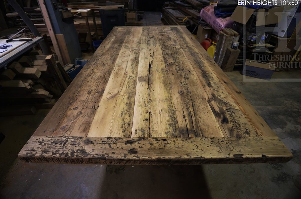 reclaimed wood table, hemlock threshing floor construction, sawbuck table, custom furniture Ontario, threshing floor table, HD Threshing, cottage furniture Ontario, cottage table, country style table, mennonite furniture