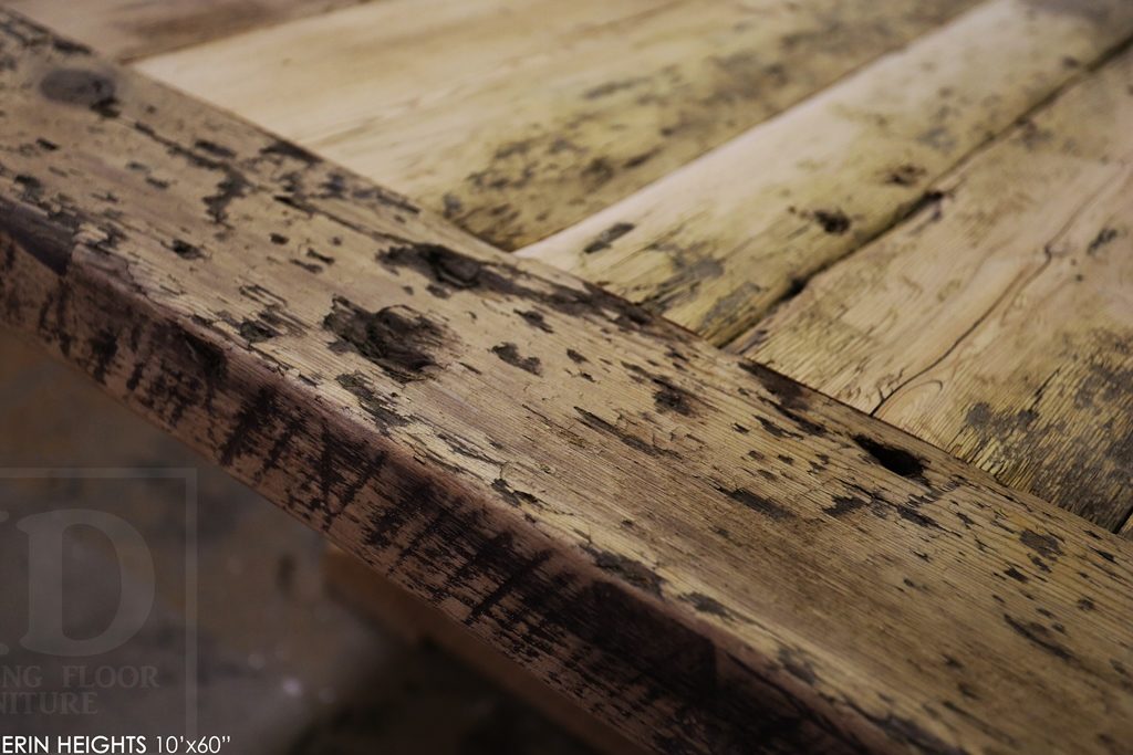 reclaimed wood table, hemlock threshing floor construction, sawbuck table, custom furniture Ontario, threshing floor table, HD Threshing, cottage furniture Ontario, cottage table, country style table, mennonite furniture