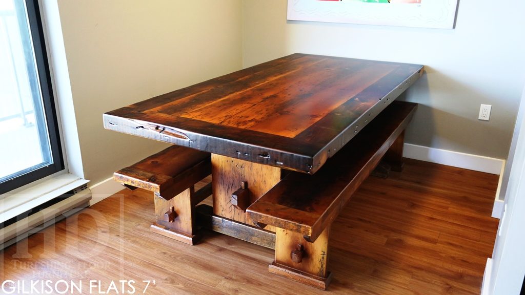 reclaimed wood tables Ontario, rustic wood furniture, HD Threshing, barnwood table, custom table, distressed wood table, farmhouse table, country style table