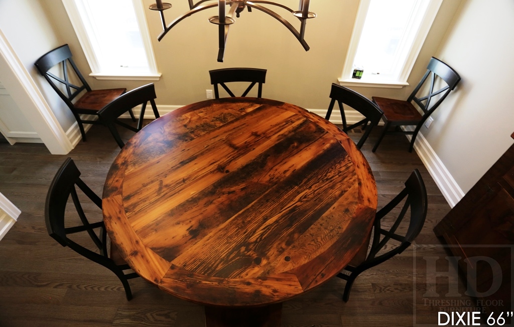 Reclaimed Wood Round Table & Chairs for Mississauga Home | Blog