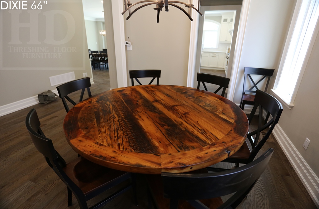 Reclaimed Wood Round Table & Chairs for Mississauga Home | Blog