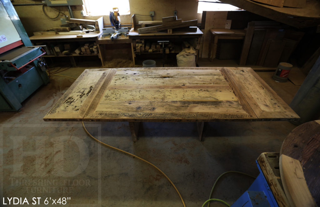 reclaimed wood furniture Simcoe, HD Threshing, rustic wood table, Ontario Mennonite Furniture, solid wood table, epoxy finish, resin, barnwood furniture, grey, gray, farmhouse table, harvest tables Toronto, Gerald Reinink