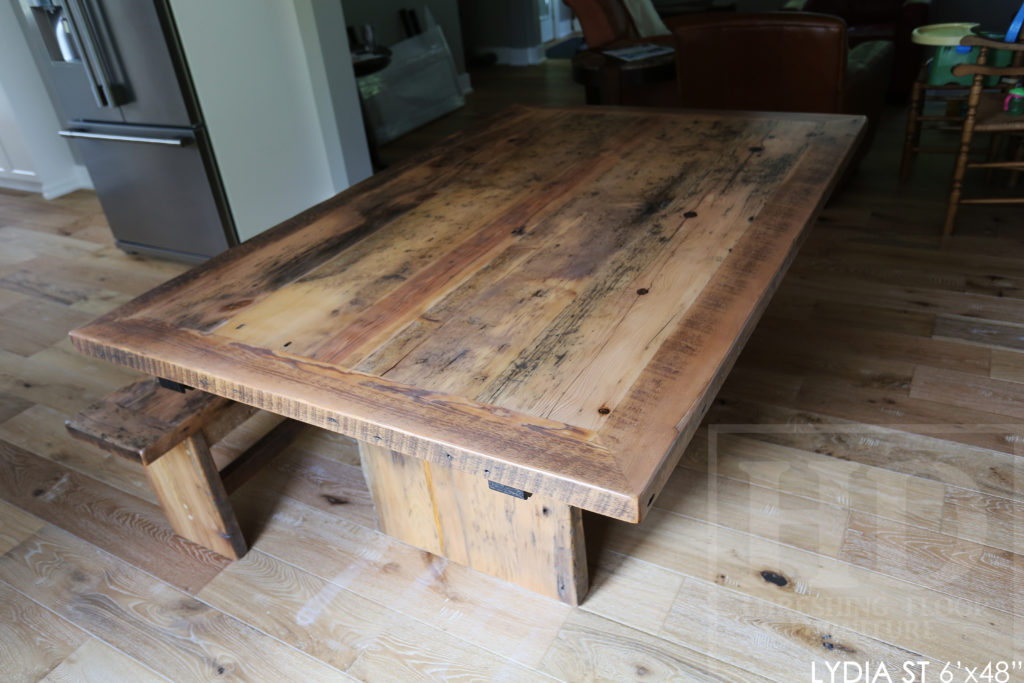 reclaimed wood furniture Simcoe, HD Threshing, rustic wood table, Ontario Mennonite Furniture, solid wood table, epoxy finish, resin, barnwood furniture, grey, gray, farmhouse table, harvest tables Toronto, Gerald Reinink