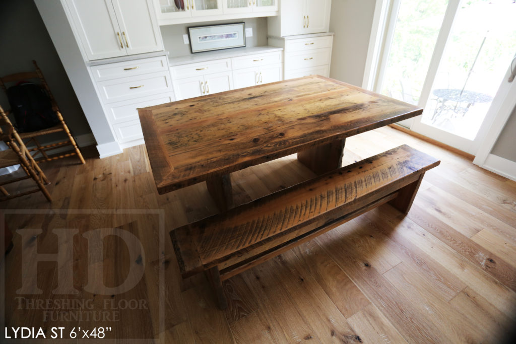 reclaimed wood furniture Simcoe, HD Threshing, rustic wood table, Ontario Mennonite Furniture, solid wood table, epoxy finish, resin, barnwood furniture, grey, gray, farmhouse table, harvest tables Toronto, Gerald Reinink