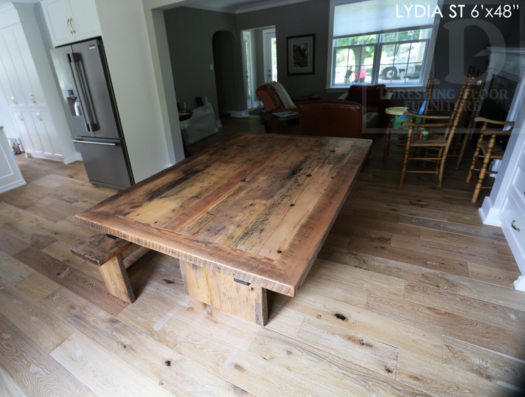 reclaimed wood furniture Simcoe, HD Threshing, rustic wood table, Ontario Mennonite Furniture, solid wood table, epoxy finish, resin, barnwood furniture, grey, gray, farmhouse table, harvest tables Toronto, Gerald Reinink