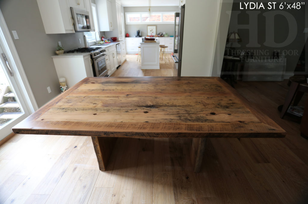 reclaimed wood furniture Simcoe, HD Threshing, rustic wood table, Ontario Mennonite Furniture, solid wood table, epoxy finish, resin, barnwood furniture, grey, gray, farmhouse table, harvest tables Toronto, Gerald Reinink