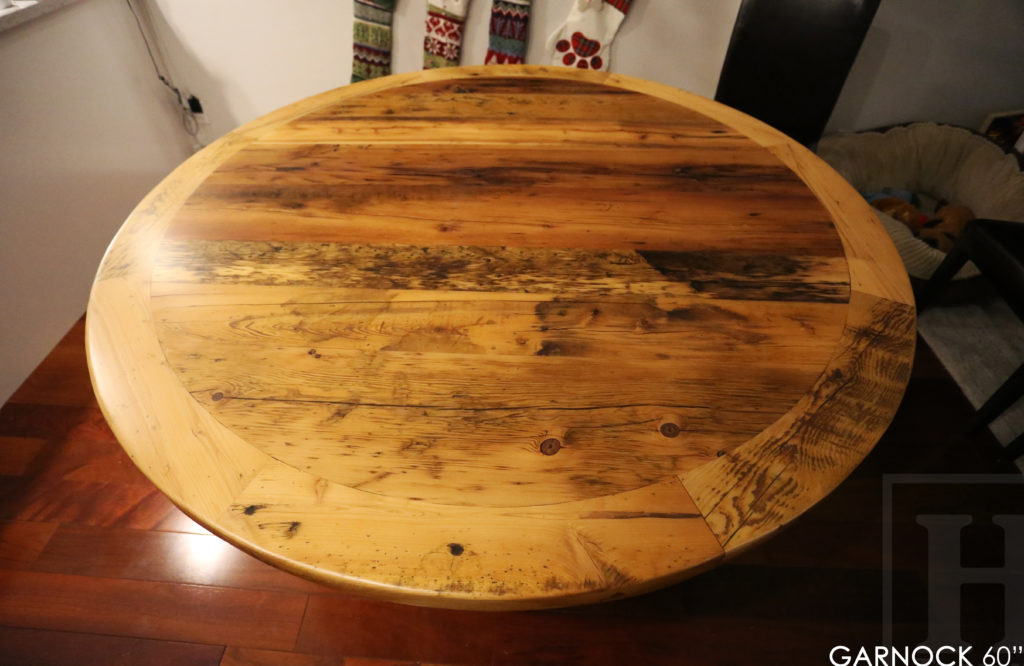 round table, epoxy finish, X Base, custom table, Ontario, HD Threshing, epoxy, resin, HD Threshing Floor Furniture, Gerald Reinink, mennonite furniture, barnwood table, farmhouse table, cottage tables Ontario, unique tables Ontario, Gerald Reinink