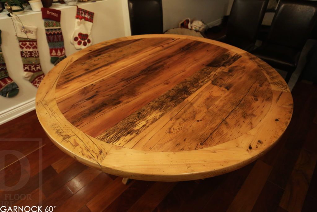 round table, epoxy finish, X Base, custom table, Ontario, HD Threshing, epoxy, resin, HD Threshing Floor Furniture, Gerald Reinink, mennonite furniture, barnwood table, farmhouse table, cottage tables Ontario, unique tables Ontario, Gerald Reinink