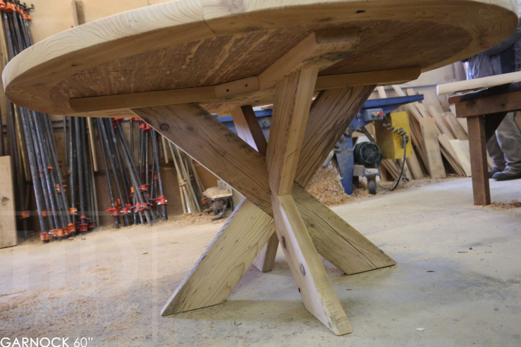 round table, epoxy finish, X Base, custom table, Ontario, HD Threshing, epoxy, resin, HD Threshing Floor Furniture, Gerald Reinink, mennonite furniture, barnwood table, farmhouse table, cottage tables Ontario, unique tables Ontario, Gerald Reinink