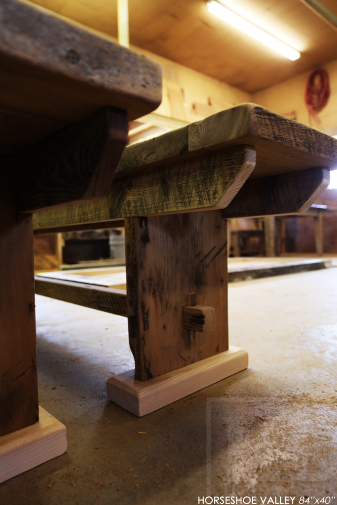 reclaimed wood table, barnwood table, trestle table, farmhouse table, cottage table Ontario